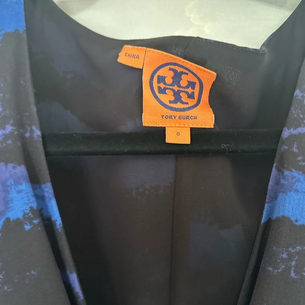 Tory Burch Blue and Black Midi Dress
